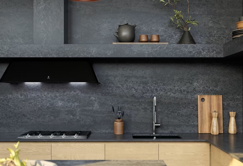 Encimera de cuarzo gris oscuro Silestone Raw D